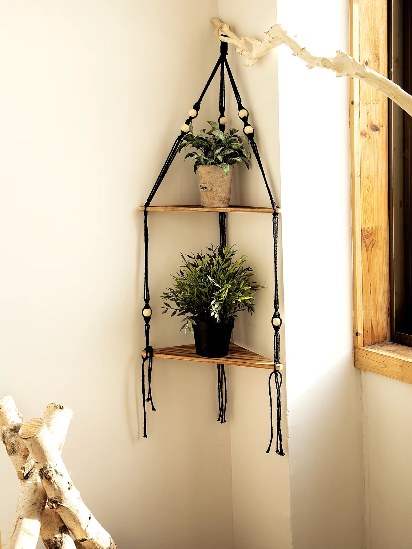 Wooden Corner Shelf