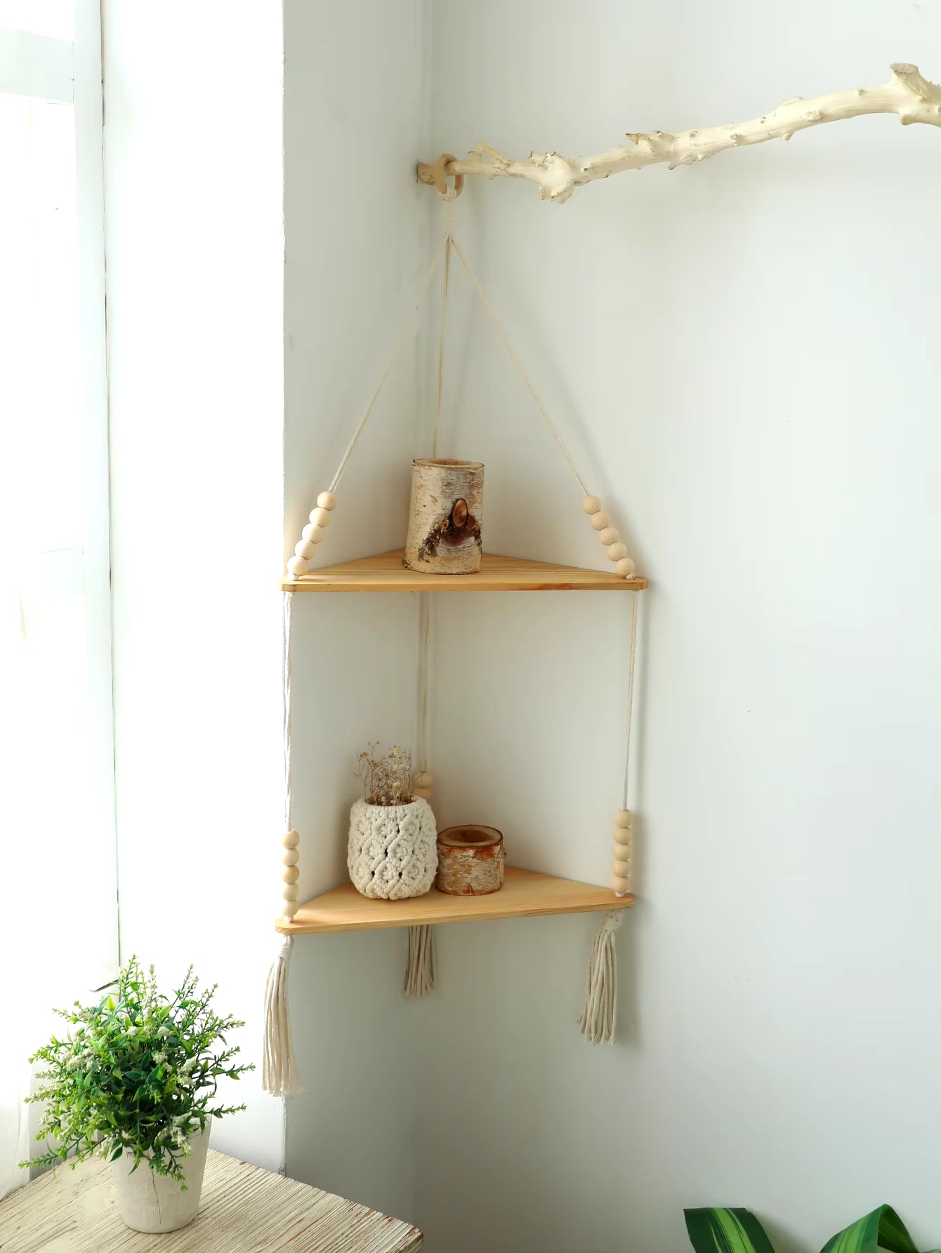 Wooden Corner Shelf