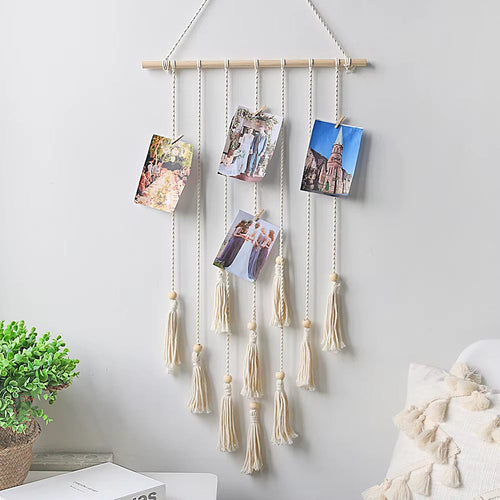 DIY Photo Display Macrame Wall Hanging Hanging Wall Pictures Boho Home Decor Kids Baby Room Decoration Gift Friend and Family