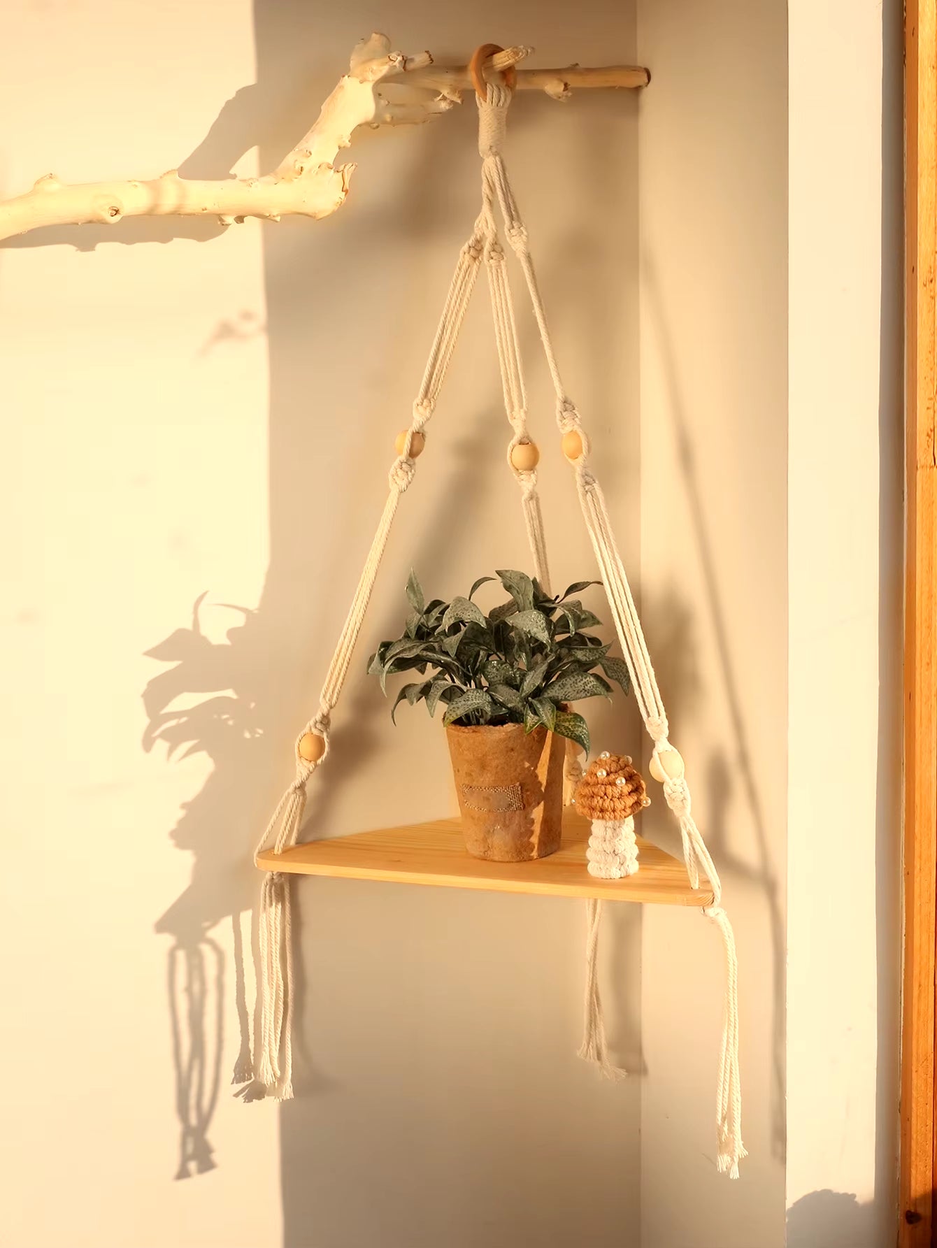 Wooden Corner Shelf